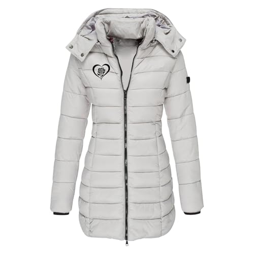 Winterjacke Damen Lang Steppjacke Warmer Gefüttert Fleece Daunenjacke Mit Kapuze Winddicht Outdoorjacke Große Größen Damenmantel Winter Parka Jacke Langarm Wintermantel Fleecejacke Die Discounter von Generic