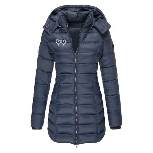 Winterjacke Damen Lang Steppjacke Warmer Gefüttert Fleece Daunenjacke Mit Kapuze Winddicht Outdoorjacke Große Größen Damenmantel Winter Parka Jacke Langarm Wintermantel Fleecejacke Die Discounter von Generic