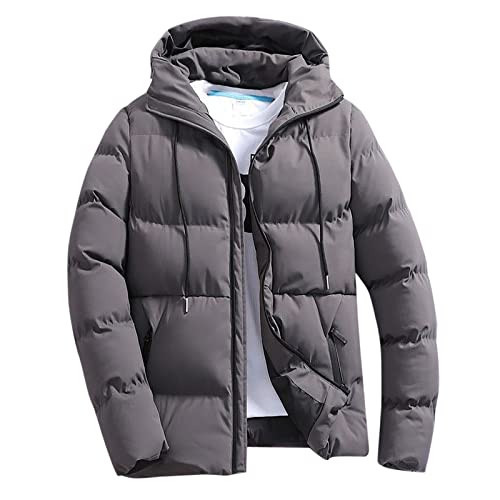 Winterjacke Herren Daunenjacke mit Kapuze Warm Jacke Leichte Steppjacke Winter Herren-Jacken Bequeme Kapuzenjacke Casual Puffer Jackets Basic Übergangsjacke Outdoor Softshelljackes Baumwolle Kleidung von Generic
