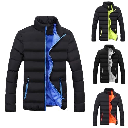 Winterjacke Herren Daunenjacke mit Kapuze Warm Jacke Leichte Steppjacke Winter Herren-Jackens Bequeme Kapuzenjacke Casual Puffer Jacket Basic Übergangsjacke Softshelljacke Outdoor Baumwolle Kleidung von Generic