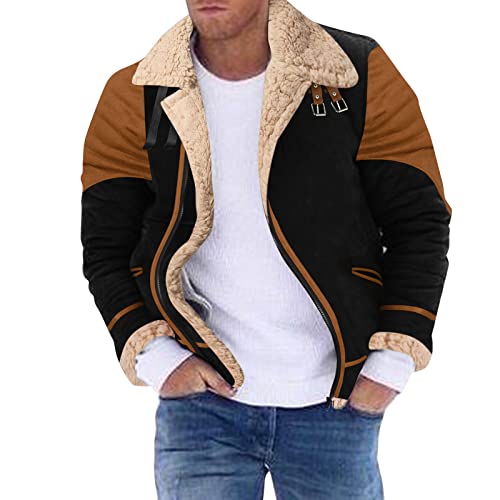 Winterjacke Herren Mit Fleece Freizeit Outdoor Mode Fleecemantel Herbst Winter Revers Langarm Mit Reißverschluss Mit Taschen Outdoorjacke Plus Samt Fleecejacke Softshelljacke Übergangsjacke von Generic