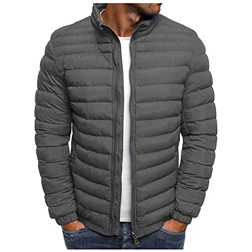 Winterjacke Herren Warm Gefüttert Übergangsjacke Leicht Steppjacke Sportlich Lange ärmel Jacke Stepp Schwarz Ohne Kapuze Gepolstert Outdoorjacke Fahrradjacke Daunenjacke Trainingsjacke für Männer von Generic