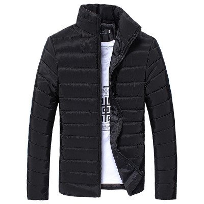 Winterjacke Herren Warm Gefüttert Übergangsjacke Leicht Steppjacke Sportlich Lange ärmel Jacke Stepp Schwarz Ohne Kapuze Gepolstert Outdoorjacke Fahrradjacke Daunenjacke Trainingsjacke für Männer von Generic