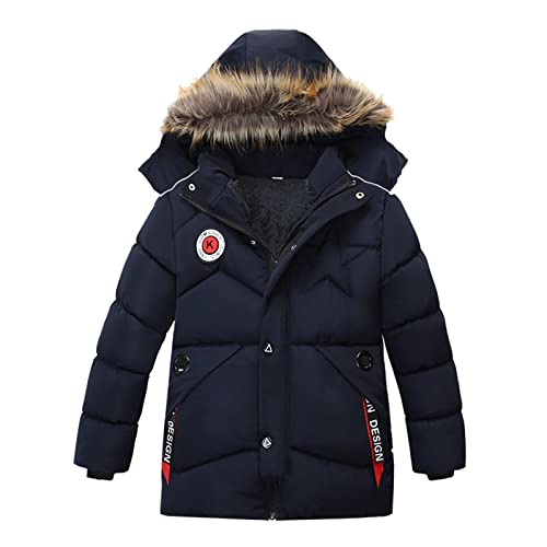 Winterjacke Jungen - Daunenjacke Verdicken Mantel Stehkragen Übergangsjacke Kinder Skijacke Winter Plüsch Parka Jacke Regular Wintermantel 1-10 Jahre Alt von Generic