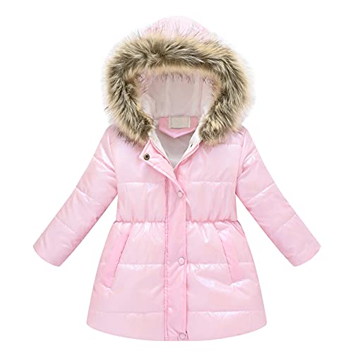 Winterjacke Mädchen Daunenjacken - Thermo Daunenmantel Fleece-Wintermantel für Kleinkinder Kinder Skijacke Mittel- bis Langes Kindermäntel Winddichte Leichtgewicht Geeignet von 2-12 Jahre von Generic