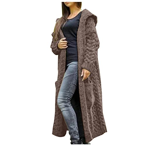 Wintermantel Damen,Jacke Winter Herbstjacken Steppmantel Creme Warme Fleecejacke Ultraleichte Regenjacke Im Beutel Blazer Kurz Knit Blazer Segeljacke Jacken Cardigan(1-Kaffee,3XL) von Generic