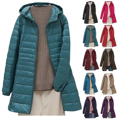 Wintermantel Damen Lang Einfarbig Langarm Winterjacke Mit Kapuze Warme Steppjacke Reißverschluss Daunenjacke Puffer Parka Mantel Übergangsjacke Kapuzenmantel Wattierte Jacke Gutschein Angebote von Generic