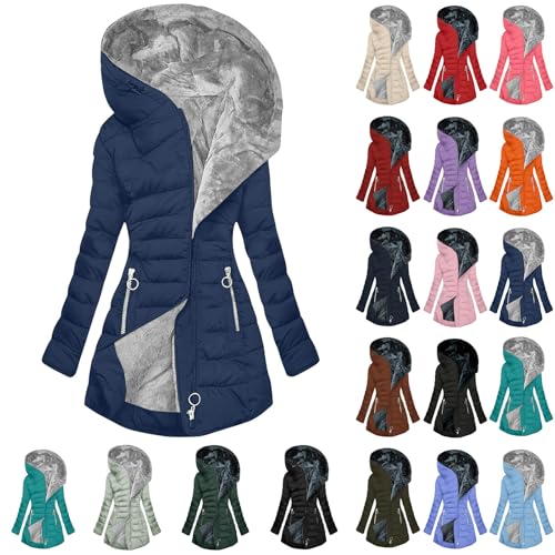 Wintermantel Damen Warmer Lang Jacke Baumwolle Einfarbig Wanderjacke mit Kapuze Wintermantel Langarm Elegant Steppmantel Winter Outdoor Baumwolljacke Kuschelig Winterparka Mantel Die Discounter Wintermantel Damen Warmer Lang Jacke Baumwolle Einfarbig Wanderjacke mit Kapuze Wintermantel Langarm Elegant Steppmantel Winter Outdoor Baumwolljacke Kuschelig Winterparka Mantel Die Discounter von Generic