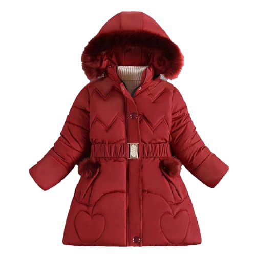 Wintermantel Mädchen Warm Winterjacke Daunenjacke Thermal Mantel Winddicht Puffer Jacket Classic Kapuzenjacke Mode Daunenmantel Regular Outdoorjacke Thermojacke Parka Mäntel 5-10 Jahre von Generic