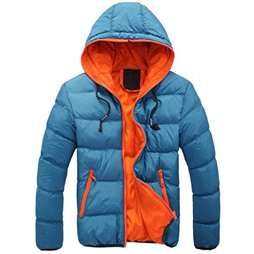 Wintermantel Wolle Herren Elegante Slim Fit Einfarbig Windbreaker Jacke Winterjacke Gefüttert Übergangsjacke Herren Winter Fleecejacke Herren Jacke übergangsjacke Männer (Blau, XXL) von Generic