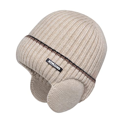 Wintermütze Strickmütze Unisex Mütze Fleece Gehörschutzmütze Leichte Long Übergangsmütze Leicht Slouch Beanie Mütze Weiche Beanie Ideale Beanie Mütze für Herbst und Winter Beige Saohuo von Generic