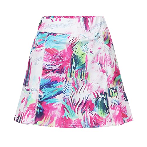 Winterrock Skorts Tennis für Damen Athletic Damen Rock Sommer Golf mit Taschen Rock, C-pink, 52 von Generic