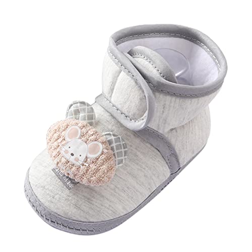 Winterschuhe Baby Babyschuhe Mode Wanderschuhe mit Kapuze Bequeme Wanderschuhe aus weicher Baumwolle mit Kapuze Baby Sneaker Gefüttert (Grey, 19.5 Infant) von Generic