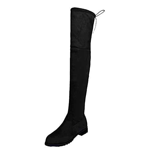 Winterschuhe Damen Winterstiefel Overknee Hohe Stiefel Winter Lange Stiefel Oberschenkel Hohe Stiefel Schuhe Stiletto High Heels Lang Boots Schwarz Warm von Generic