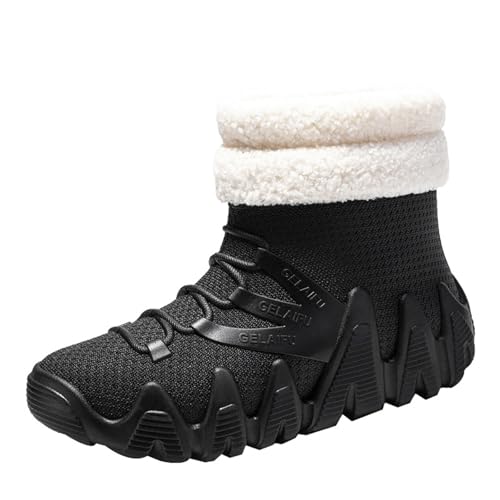 Winterschuhe Gefüttert Herren Schneestiefel Winter Thermo Schlupfschuhe Warm Arbeitsschuhe Rutschfest Gartenschuhe Stiefeletten Rain Boots Regenstiefel Outdoor Schlupfstiefel von Generic