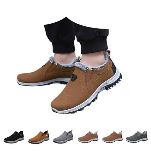 Winterschuhe Herren Gefüttert, Warm Winter Sneaker, Herren Outdoor Schuhe Wasserdicht, rutschfest Leicht Sport Stiefeletten, Komfort Trekkingschuhe Winterstiefel von Generic