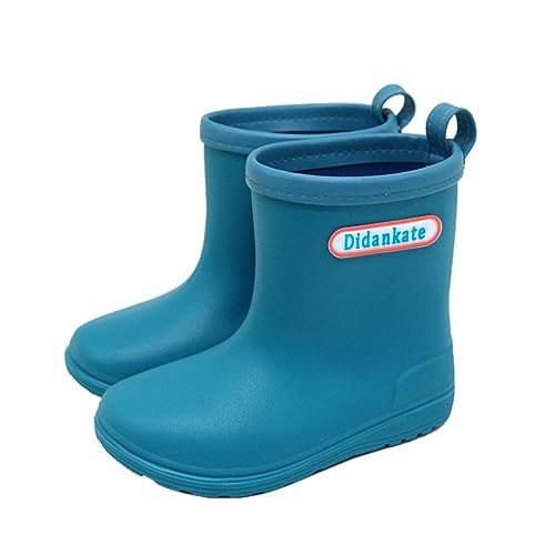 Winterschuhe Herren Wasserdicht Baby Kinder Easy On Regenschuhe Stiefel für kurze Regenstiefel Leichte Schuhe für regnerische Tage Stiefeletten Junge 26 (Blue, 25 Toddler) von Generic