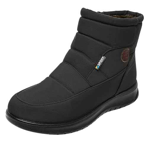 Winterstiefel Damen Gefüttert Plateau - Schneestiefel Mit Seitlichem Reißverschluss Wasserdicht Halbstiefel Leichte Wanderschuhe rutschfest Winterboots Warm Skischuhe Bequem Freizeitschuhe von Generic