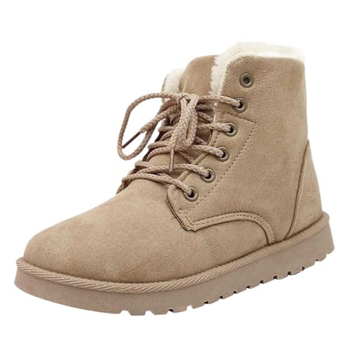 Winterstiefel Damen Winter Warm Gefüttert Winterschuhe WildLeder Schneestiefel Outdoor Schuhe Traillaufschuhe Leicht rutschfest Fitnessschuhe Wanderschuhe Winterschuhe (White, 35) von Generic
