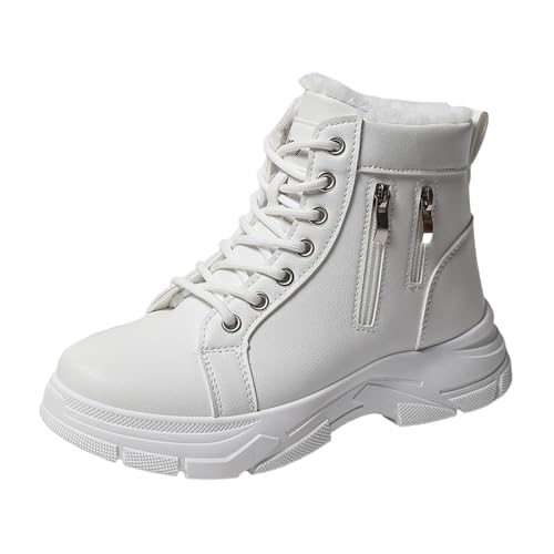 Winterstiefel Damen Winterschuhe mit Gefüttert Warm Flüssig Futter Wärmeschutz Rutschschutz Wanderschuhe Snow Boots Schneestiefel Winterboots Wandern Arbeiten Camping Stiefel (White, 42) von Generic