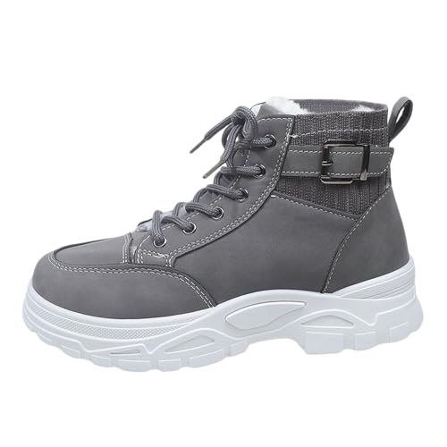 Winterstiefel Damen Winterschuhe mit Gefüttert Warm Flüssig Futter Wärmeschutz Rutschschutz wasserdichte Schuhe Wanderschuhe Snow Boots Schneestiefel Winterboots (Grey, 41) von Generic