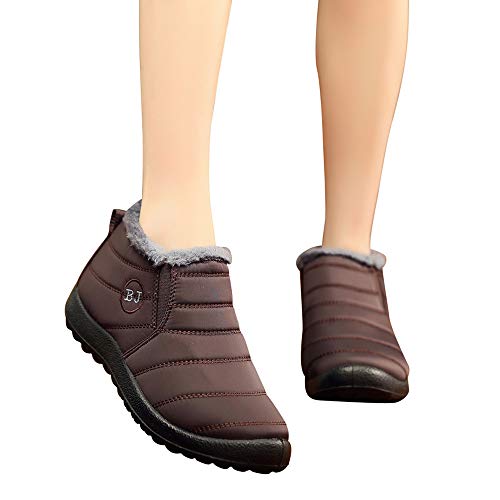 Winterstiefel Herren Gefüttert Und Wasserdicht - Schneeboots Kurz Schlupfstiefel Winter Ankle Boots Flach rutschfest Winterboots Leichte Bequem Wanderschuhe Knöchelhoch Schneestiefel von Generic