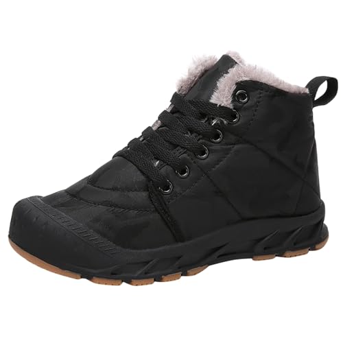 Winterstiefel Junge - Breiter Zehe Wanderschuhe Warm Gefütterte Wanderschuhe Leder Kampfstiefel Warm Gefütterte Barfußschuhe Kinder Kinder Winterstiefel Winter Outdoor rutschfest Winterschuhe von Generic