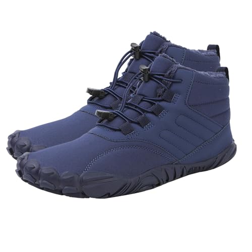 Winterstiefel für Damen, Schneestiefel für Damen, rutschfeste Schneestiefel, kurze Stiefel, Winterschuhe, Wanderschuhe, wasserdicht, zum Joggen, Klettern, dunkelblau, 45 EU von Generic