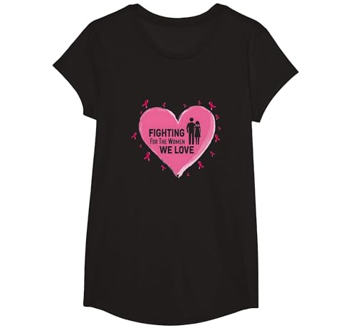 Wir kämpfen für die Frauen, die wir lieben: Brustkrebsbewusstsein T-Shirt, Girls, Schwarz, XS Wir kämpfen für die Frauen, die wir lieben: Brustkrebsbewusstsein T-Shirt, Girls, Schwarz, XS von Generic