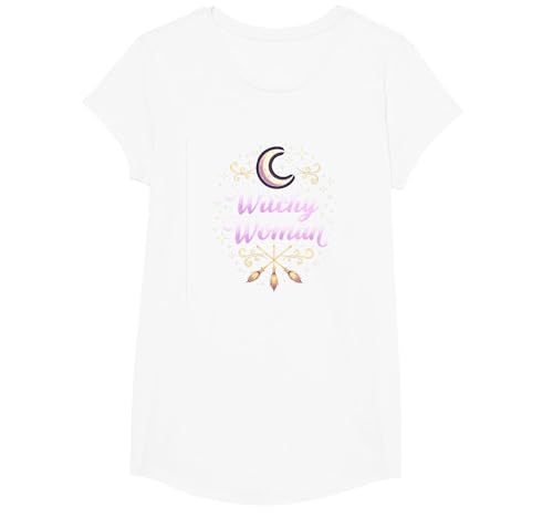 Witchy Woman: Mystische Mond- und Besenverzauberung T-Shirt, Girls, Weiß, XS Witchy Woman: Mystische Mond- und Besenverzauberung T-Shirt, Girls, Weiß, XS von Generic