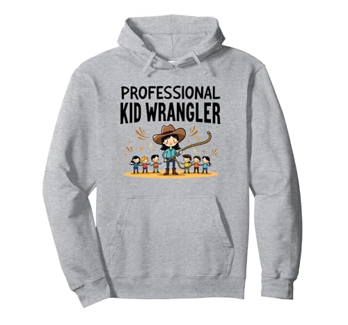 Witziges Geschenk für Lehrer, Unisex, für Kinder, Wrangler Pullover Hoodie, Unisex für Erwachsene, Grau Meliert, M von Generic