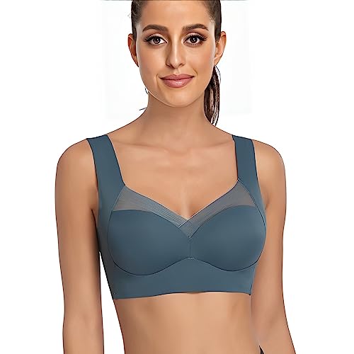 Tidecc Women's Full Coverage Bras Lace Push Up Wire-Free Lingerie