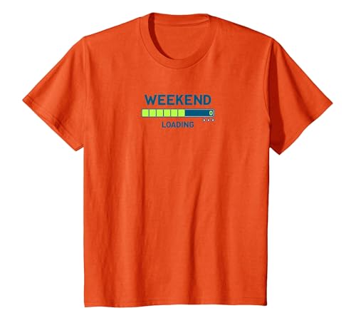 Wochenend-Fortschrittsbalken, lustiger Büro-Humor T-Shirt, Kinder, Orange, 128 von Generic