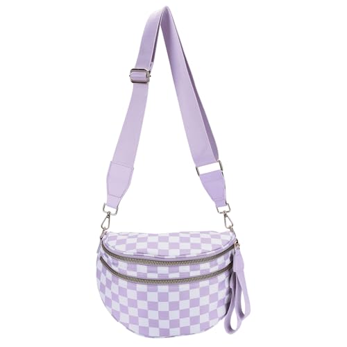 Women Mode Crossbody Tasche große Kapazität Einfacher Umhängetasche Verstellbares Riemen Freizeitbeutel Frauen täglich (hellviolett) von Generic