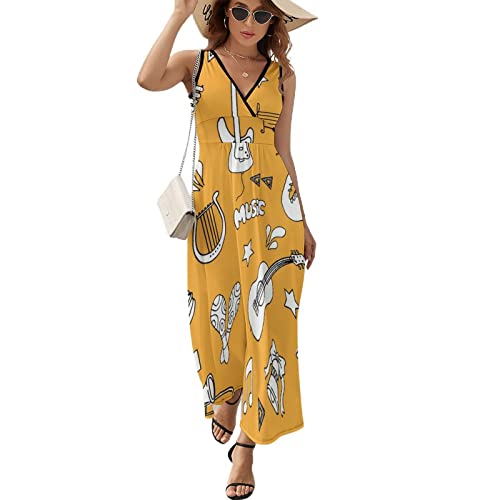 Women’S Dress Musik-Set Flare-Kleid Mit Halber Ärmelpassform von Generic