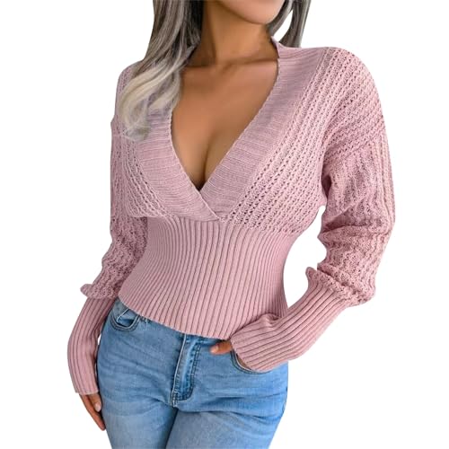 Women's Jumpers Solid Color Sweater Basic Pullover Turtleneck Knitted Sweater Long Sleeve Baggy Tunic Elegant Jumper Fall Winter Clothes D-01 (Red, S) von Generic
