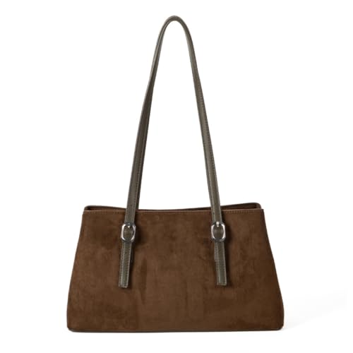 Women's Slouchy Vintage Suede Tote Bag,Slouchy Shoulder Purse with Top Handle,Trendy Underarm Bag for Fall & Winter (Green) von Generic