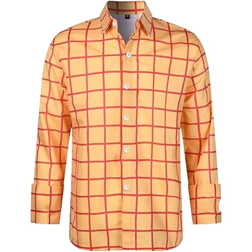 Woody Hemd Cowgirl Jessie Kostüm Hemd Herren Plaid Button Down Langarm Arbeit Freizeit Hemd Lässige von Generic