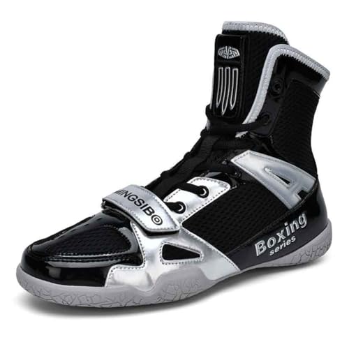 Wrestling Schuhe Für Frauen Und Mädchen, Damen Mode Boxing Turnschuhe Komfort Rutschfester Kickboxen Sport Trainer,Schwarz,37 EU von Generic