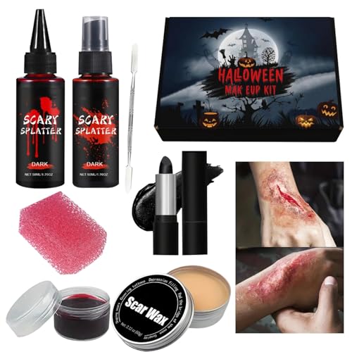 Wund-Make-up-Set, Narben-Make-up-Set | Professionelles Halloween-Make-up-Set | Cosplay Movie Cosmetics Collection Set, sicheres professionelles SFX Makeup Kit für Halloween-Anfänger von Generic