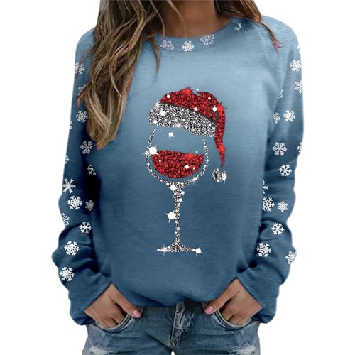Xmas Tshirt Damen Silvester Pulli Damen Weihnachtliche Pullover Damen Weihnachtspullover FüR Frauen Pullover Damen FrüHling Pulli Weihnachten Lustiger Weihnachtspullover Damen von Generic