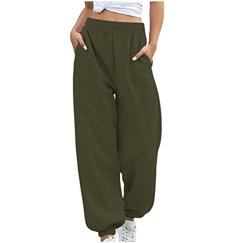 Y2k Hose Damen Baggy Jogginghose Sporthose Damen Lang Parachute Pants High Waist Loose Fit Elastischer Bund FreizeithoseTeenager Mädchen Yoga Hosen Traininghose Sweathose mit Taschen von Generic