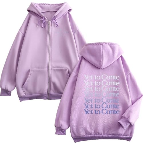 YET TO COME Pullover Sweatshirt, J-HOPE JIN JUNGKOOK JIMIN RM SUGA V Zip Unisex Top(Color:Purple-zip-thin,Size:L) von Generic