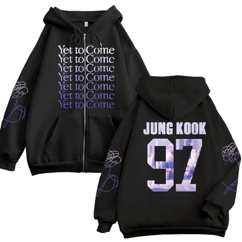 YET TO COME Sweatshirt Mit Reißverschluss, J-HOPE JIN JUNGKOOK JIMIN RM SUGA V Unisex-Cardigan(Color:Balck-JK thin,Size:L) von Generic