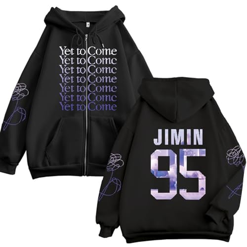 YET TO COME Sweatshirt Mit Reißverschluss, J-HOPE JIN JUNGKOOK JIMIN RM SUGA V Unisex-Cardigan(Color:Black-JIMIN thin,Size:4XL) von Generic