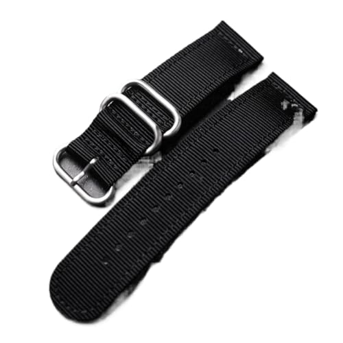 YGUK0J Verlängerte Doppel Nylon Uhrenarmband 20 22 24Mm, Schwarz, Grün, Staubdicht, Wasserdicht, Weich, Geflochten, Herren, 22mm von Generic