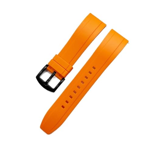 YGUKOJ Quick Release Armbands Qualität Silikon-Gummi-Uhr-Träger 20mm 22mm 24mm wasserdichte tauchen männer Uhren Zubehör(Orange black,20mm) von Generic