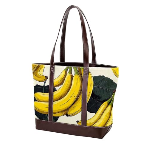 Yellow Banana-1706 modische Damen-Schultertasche aus gewaschenem strapazierfähigem Leder mit Tragegriff oben und Taschen mit Reißverschluss, Mehrfarbig, 10, 33.8x12x31cm/13.3x4.7x12.2 in von Generic