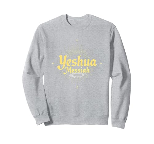 Yeshua Messiah Radiant Faith Herren Christian Inspirational Sweatshirt, Unisex für Erwachsene, Grau Meliert, XL von Generic