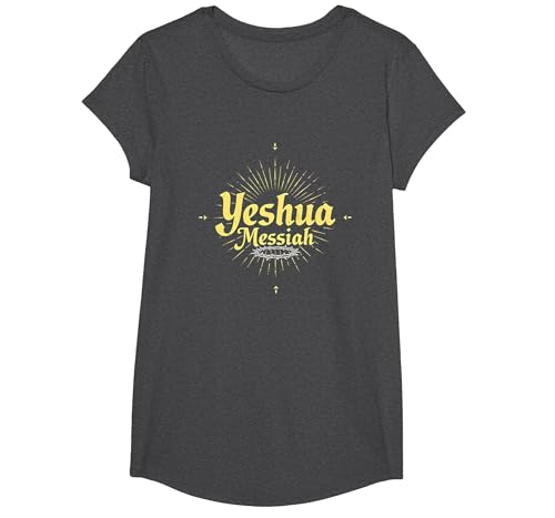 Yeshua Messiah Radiant Faith Herren Christian Inspirational T-Shirt, Girls, Anthrazit Meliert, XS Yeshua Messiah Radiant Faith Herren Christian Inspirational T-Shirt, Girls, Anthrazit Meliert, XS von Generic